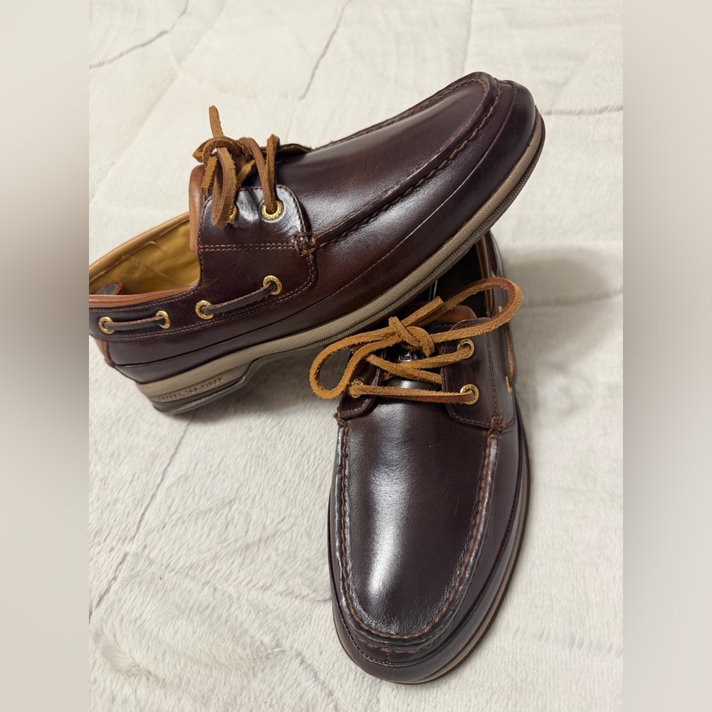 Like NEW! $195 Sperry Gold Cup Men's Brown Leather Boat Shoes 8.5